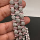 AD Color Stone Cascade Design Silver Finish Earrings - Pink