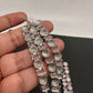AD Color Stone Cascade Design Silver Finish Earrings - Pink