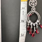 AD Color Stone Chandbali Earrings - Red