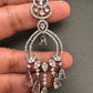 AD Color Stone Chandbali Earrings - White