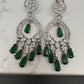 AD Color Stone Chandbali Earrings - Green