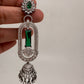 AD Color Stone Oval Cascade Jhumki Earrings - Green
