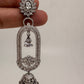 AD Color Stone Oval Cascade Jhumki Earrings - White