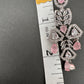 AD Color Stone Floral Design Silver Finish Earrings - Pink