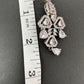 AD Color Stone Floral Design Silver Finish Earrings - White