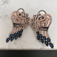 AD Color Stone Victorian Finish Earrings - Blue