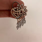 AD Color Stone Victorian Finish Earrings - Gray