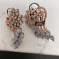 AD Color Stone Victorian Finish Earrings - Gray