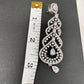 AD Color Stone Floral Cascade Silver Finish Earrings - White