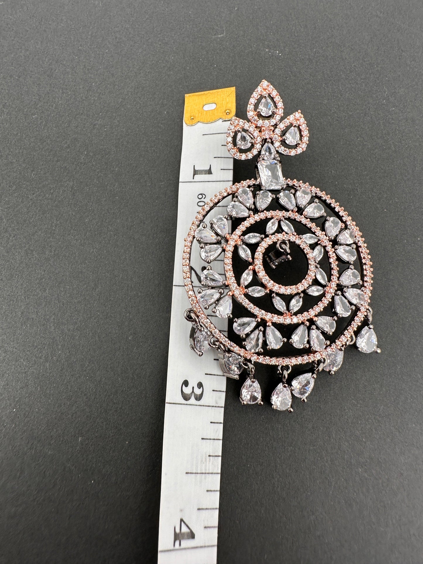 AD Clear Stone Victorian Finish Earrings
