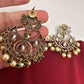 Kundan Chandbali Victorian Finish Earings - Green