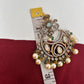 Kundan Chandbali Victorian Finish Earings - Green