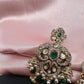 Elephant Kundan Moissanite Green Beads Victorian Finish Earings