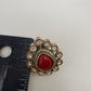 AD Color Stone Studs Earings - Coral