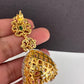 Diamond Color Stone Jhumki Earings - Green