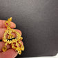 Diamond Finish Color Stone Jhumka Earings - Green