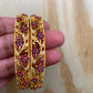 Red Stone Floral Pattern Bangle