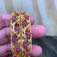 Red Stone Floral Pattern Bangle