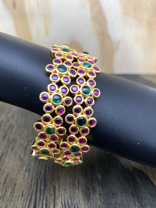Red Kemp Floral Pattern Bangle