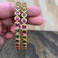 Red Green Kemp Round Pattern Bangle