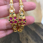 Golden Kada Style Red Kemp and CZ Bangle