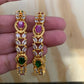 AD Red Green Stone Floral Pattern Bangles
