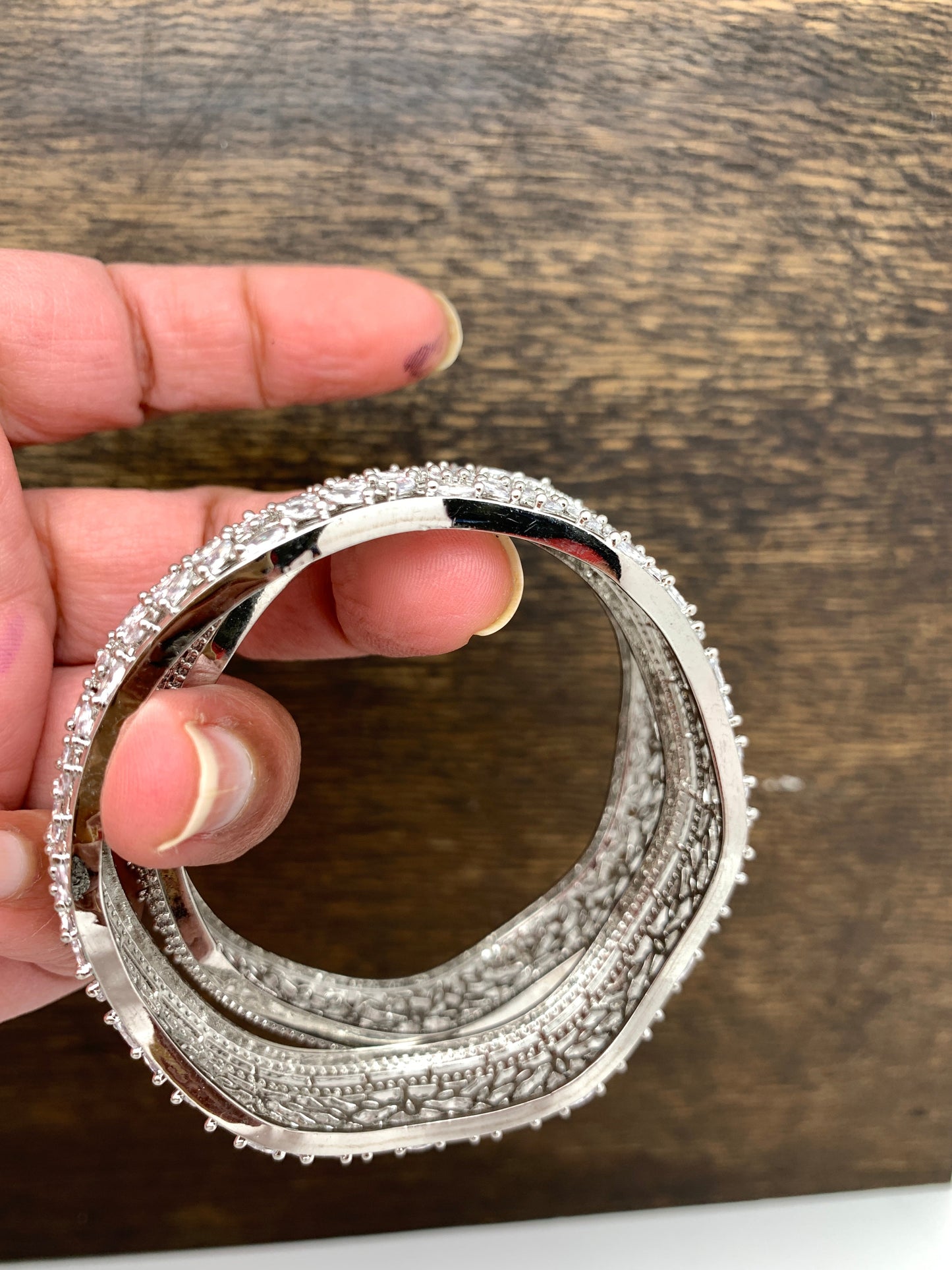 AD Bangle Silver Finish