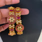 CZ Red Stone Floral Pattern Bangle