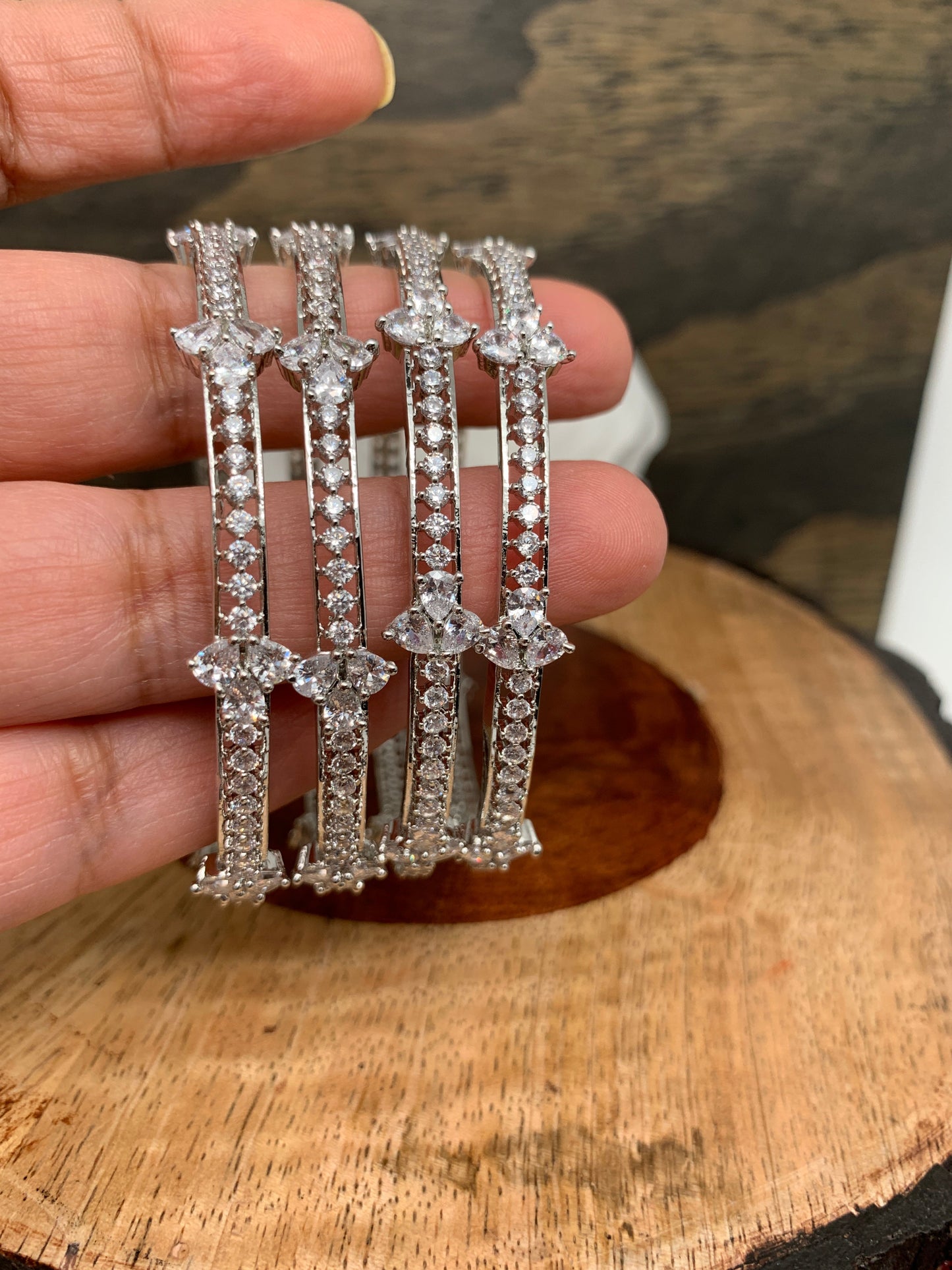AD Silver Polish Bangles