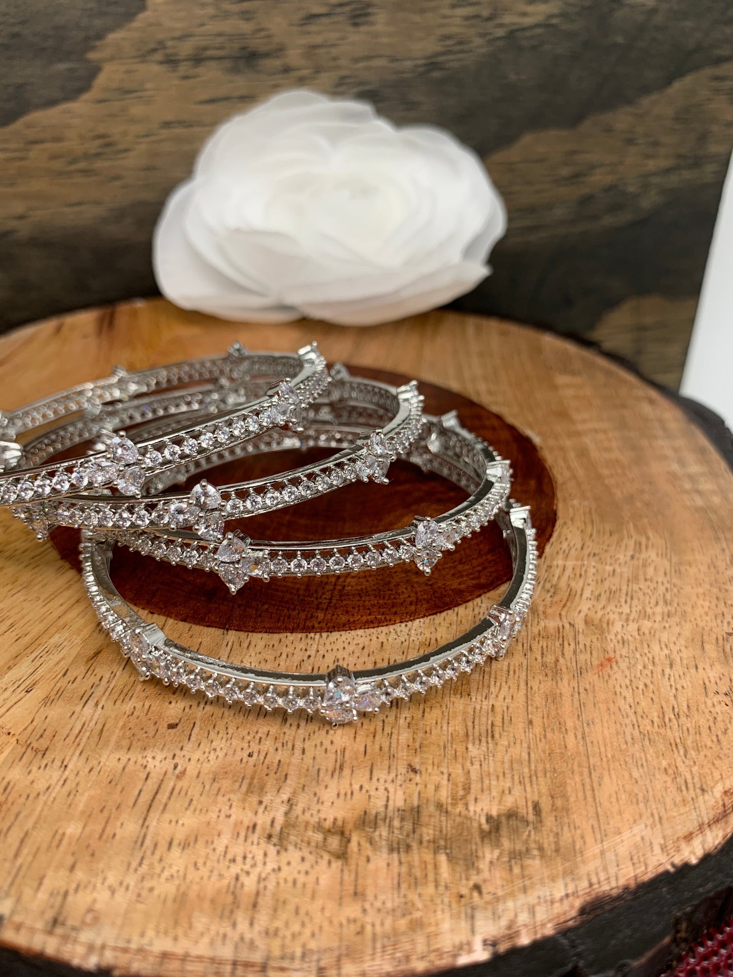 AD Silver Polish Bangles
