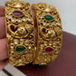 Ganesha Multi Stone CZ Matte Finish Openable Bangles