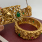Ganesha Multi Stone CZ Matte Finish Openable Bangles