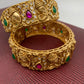 Ganesha Multi Stone CZ Matte Finish Openable Bangles