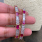 AD Ruby Red Baguette Stone Bangles