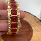 Kundan Carved Pink Stone Openable Kada Bangle