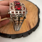 AD Wine Red Stone Openable Bracelet