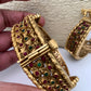 Peacock Red Green Kemp Matte Finish Openable Bangles