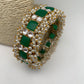 Cluster Pearl Green Stone Kundan Openable Kada