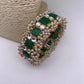 Cluster Pearl Green Stone Kundan Openable Kada