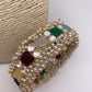 Cluster Pearl Multi Stone Kundan Openable Kada