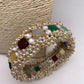 Cluster Pearl Multi Stone Kundan Openable Kada
