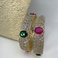 AD Red Green Stone Bangles