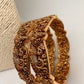 Goddess Lakshmi Peacock Nakshi Matte Finish Bangles
