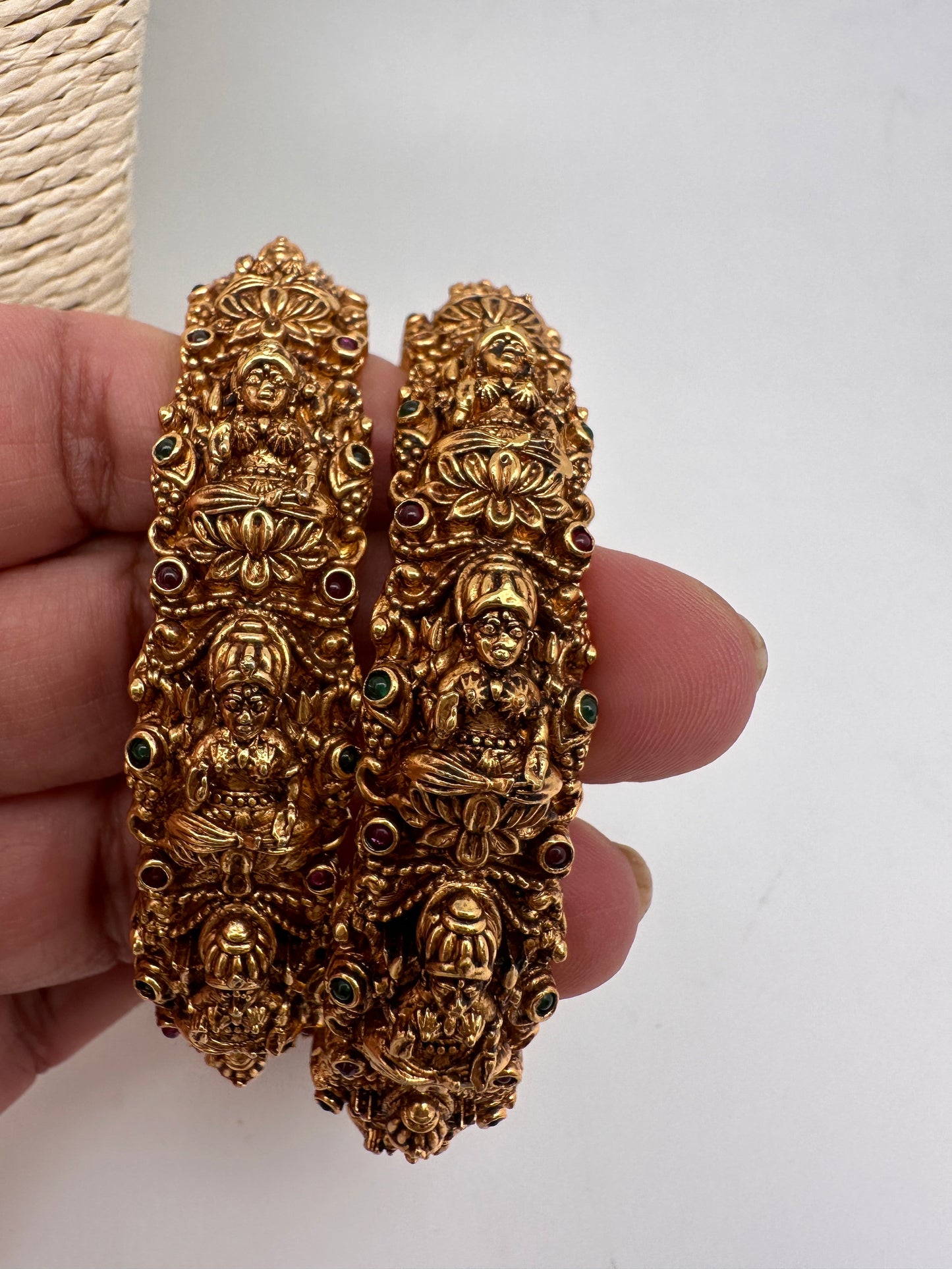 Goddess Lakshmi Nakshi Matte Finish Bangles