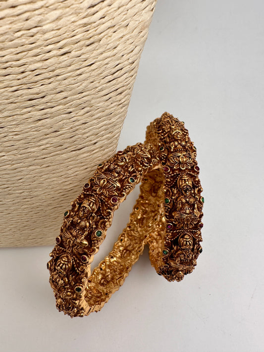 Goddess Lakshmi Nakshi Matte Finish Bangles