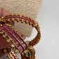 Red Stone Peacock Matte Finish Bangles