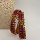 Red Stone Peacock Matte Finish Bangles