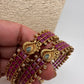 Red Stone Peacock Matte Finish Bangles