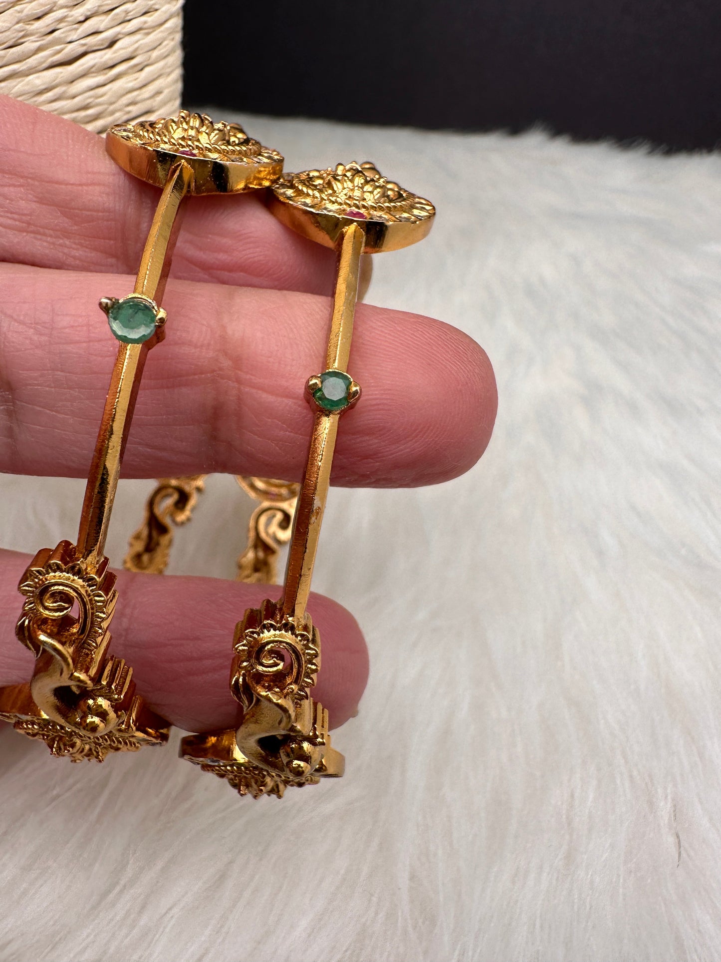 Goddess lakshmi Matte Multi Stone Bangles
