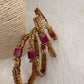 CZ Red Stone Matte Bangles
